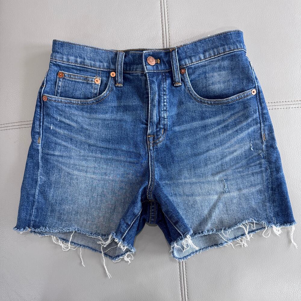 Madewell Women's 26 High-Rise Denim Distressed Hem Shorts